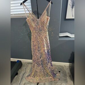 Dazzling Multicolor Sequin Prom Dress